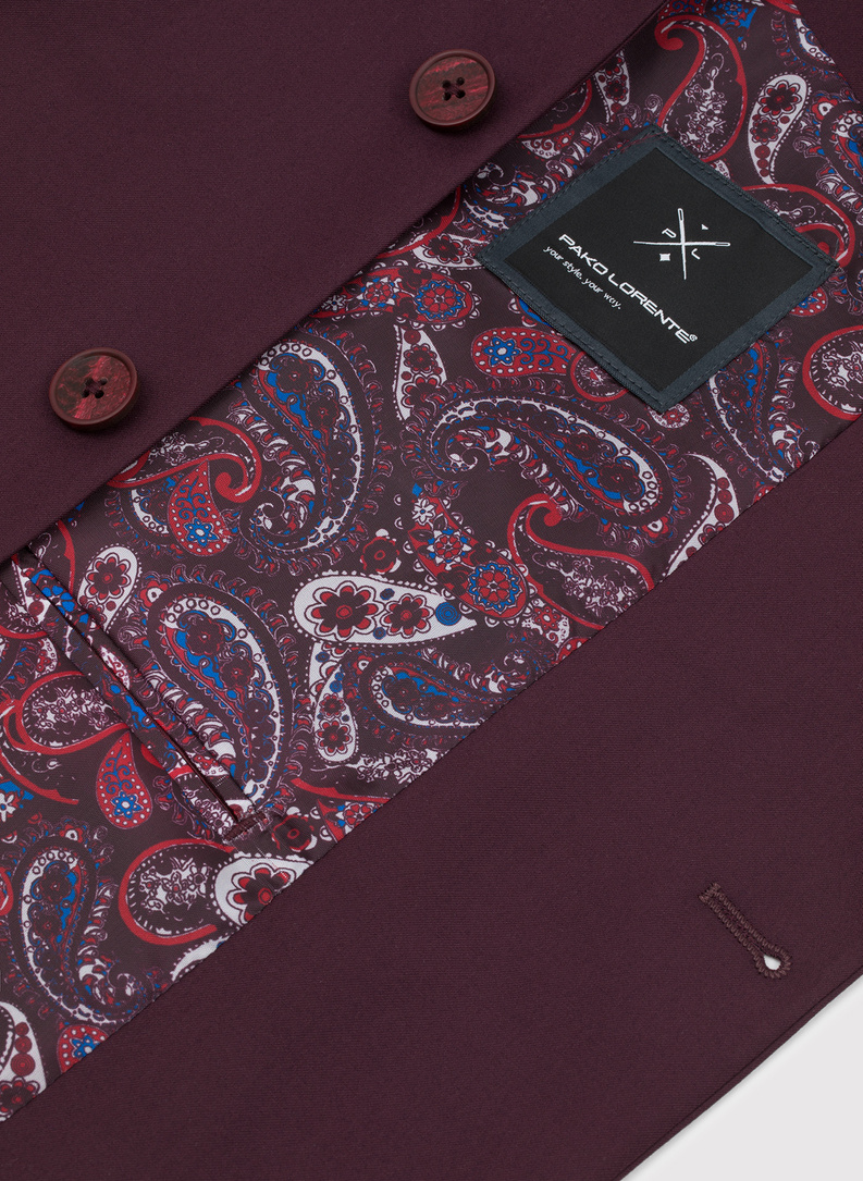 Bordowa marynarka garniturowa P22SF-3G-016-D-S