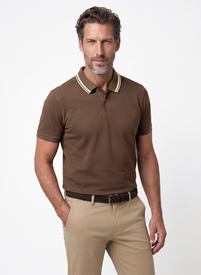 Brązowe polo męskie