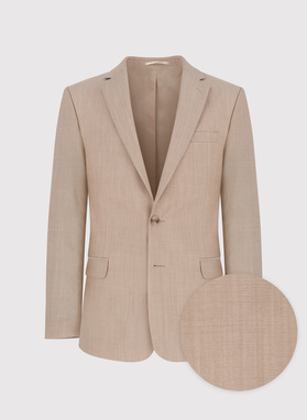 Beżowy wełniany garnitur męski 