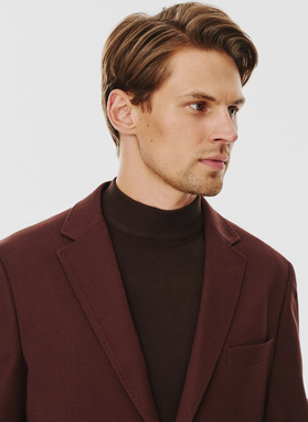 Brązowa gładka marynarka męska