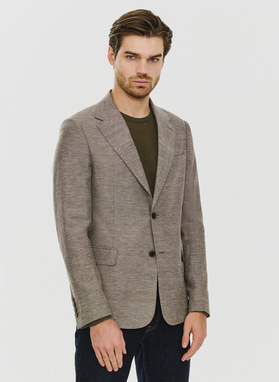 Brązowa marynarka z lnem