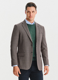 Wełniana marynarka w drobną kratę