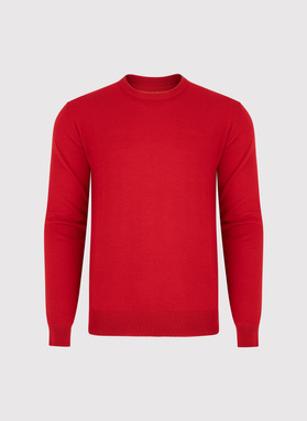 Czerwony męski sweter