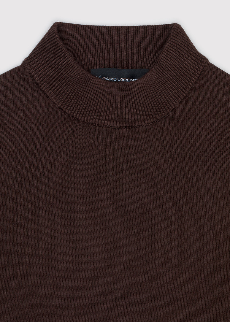 Brązowy gładki półgolf męski