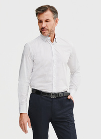 Biała koszula męska w mikrowzór