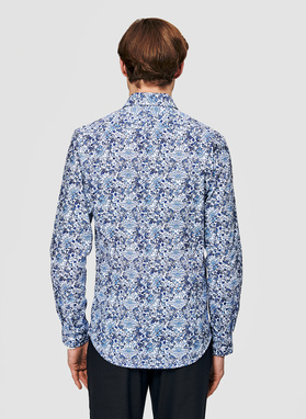 Koszula męska w niebieskie kwiaty