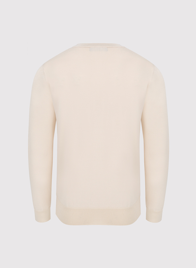 Beżowy sweter męski o-neck