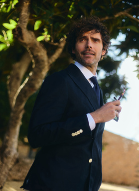 Lniana marynarka dwurzędowa