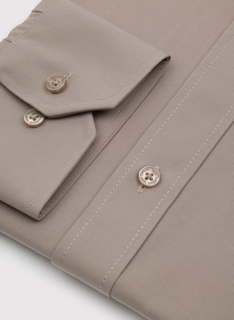 Brązowa koszula męska z wełną