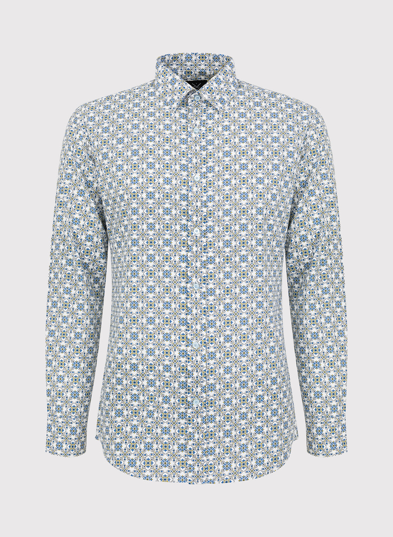 Koszula w kolorze białym w oryginalny wzór