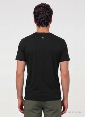 Czarny gładki t-shirt męski