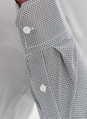 Biała koszula męska mikrowzór