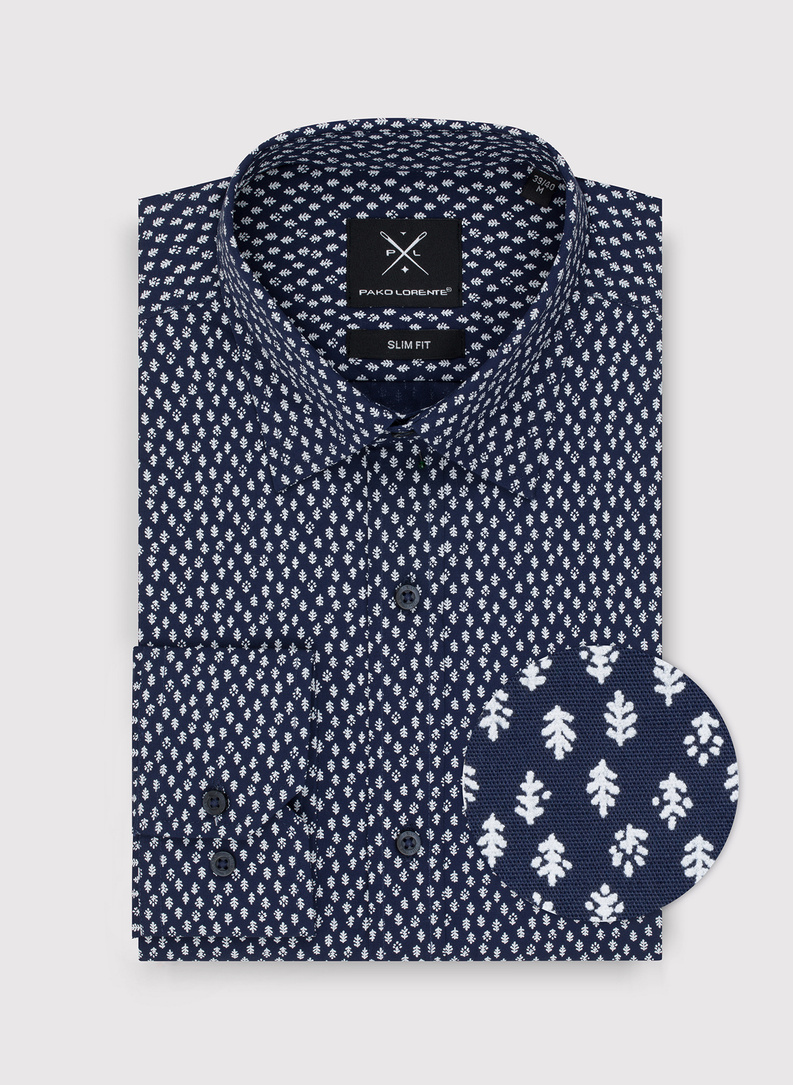 Casualowa koszula męska w mikrowzór