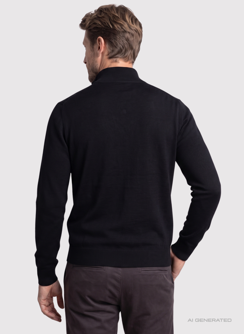 Czarny sweter męski z stójką
