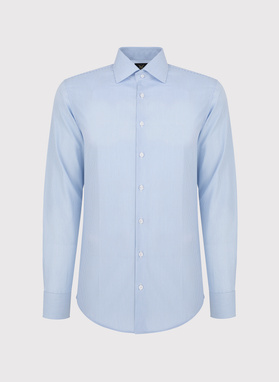 Bawełniana koszula męska w niebieskie paski