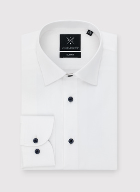 Gładka bawełniana koszula męska długi rękaw