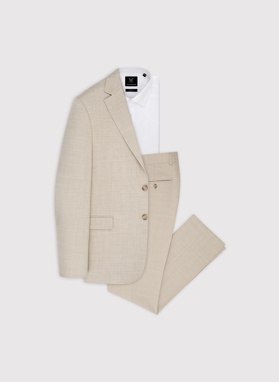 Beżowy garnitur męski