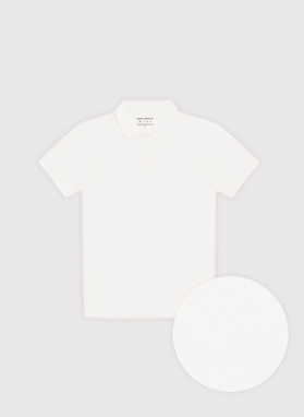 Biały t-shirt polo z bawełny