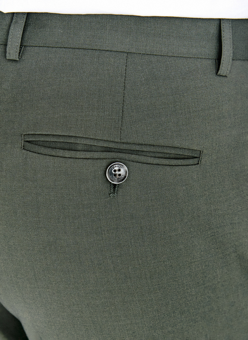 Zielone wełniane spodnie garniturowe