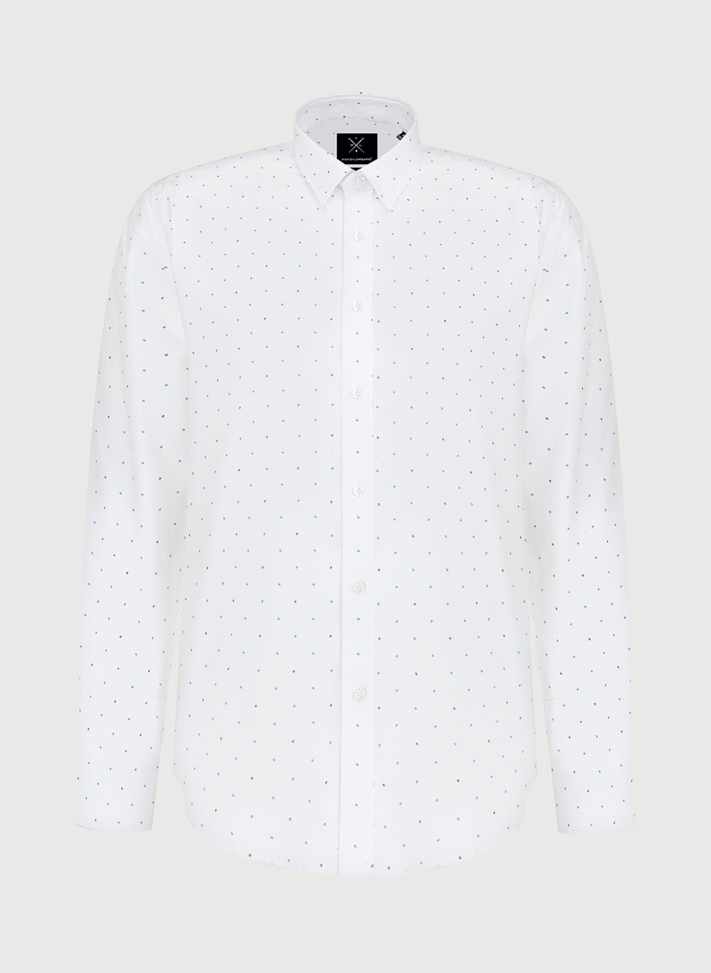 Biała koszula w mikrowzór