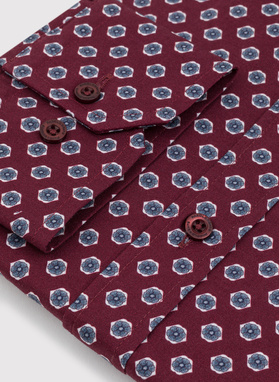 Męska bordowa koszula w kwiatki