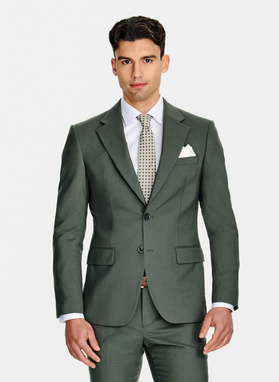 Zielony wełniany garnitur męski