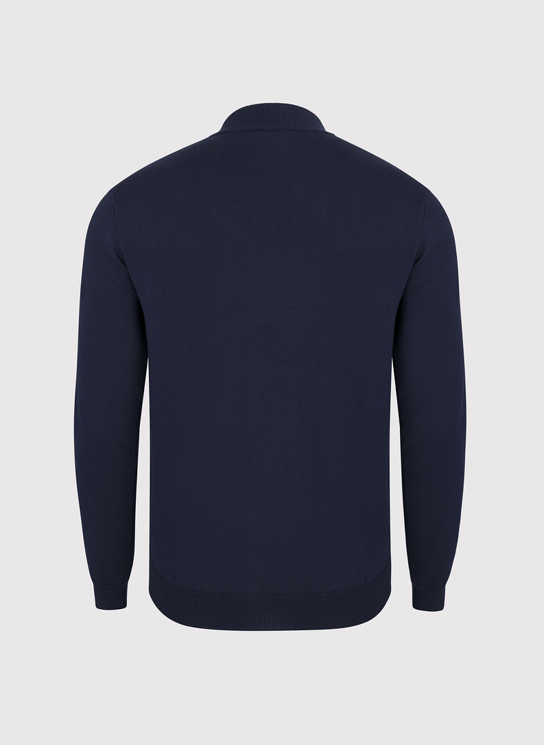 Granatowy gładki półgolf męski