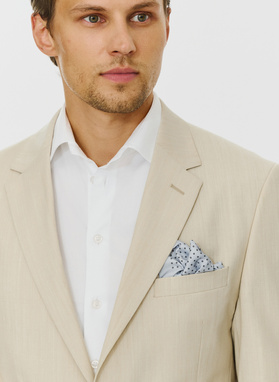 Beżowa męska marynarka garniturowa