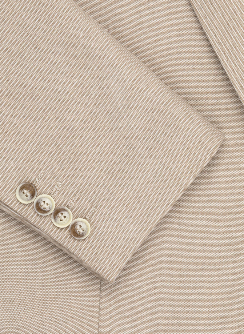 Beżowa marynarka męska bez podszewki 