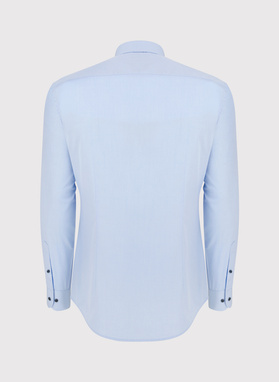 Gładka bawełniana koszula męska długi rękaw