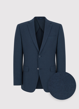 Granatowa marynarka garniturowa z lnem