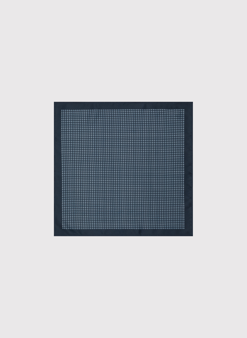 Granatowa poszetka męska w biały mikrowzór