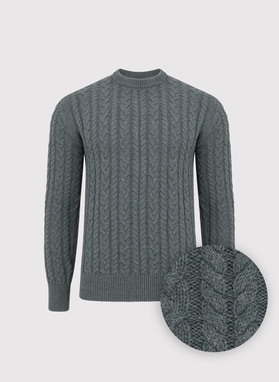 Szary sweter męski z kaszmirem