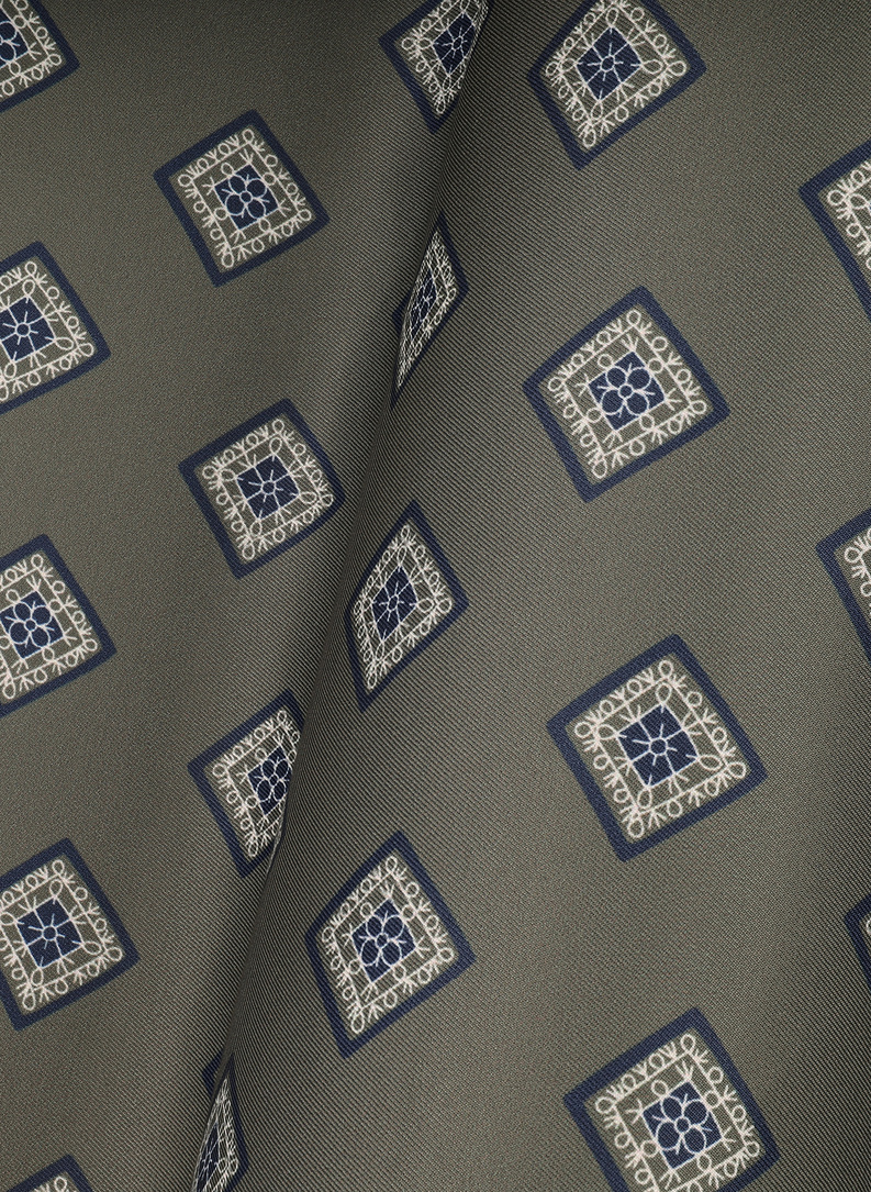 Zielona poszetka męska w romby