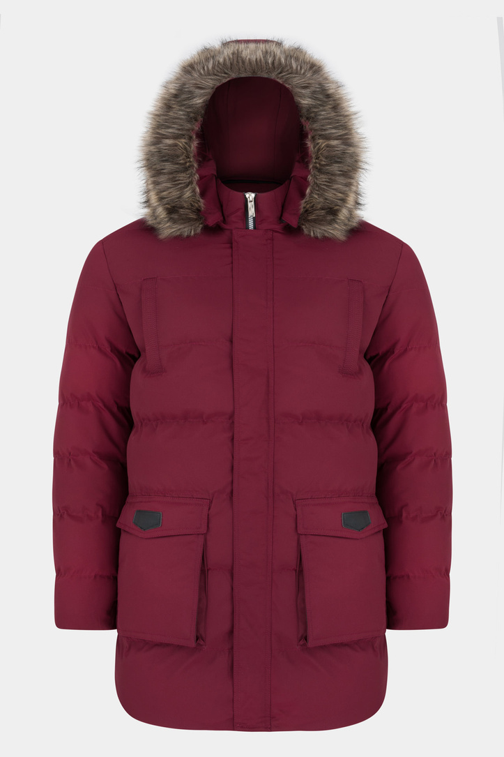 Bordowa męska kurtka z kapturem