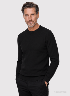 Czarny sweter męski o-neck