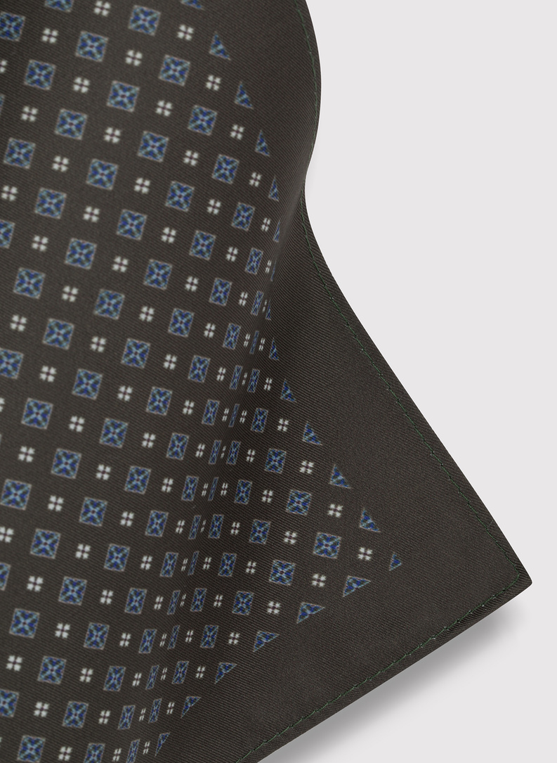 Brązowa poszetka męska z drobny wzór