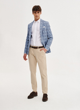 Dzianinowa marynarka w kratkę