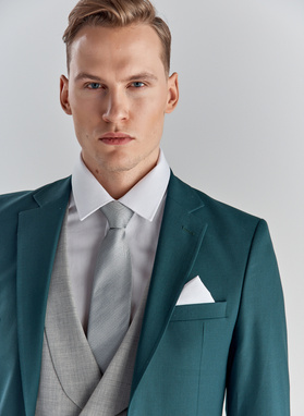 Zielona marynarka garniturowa P22SF-3G-017-Z-S