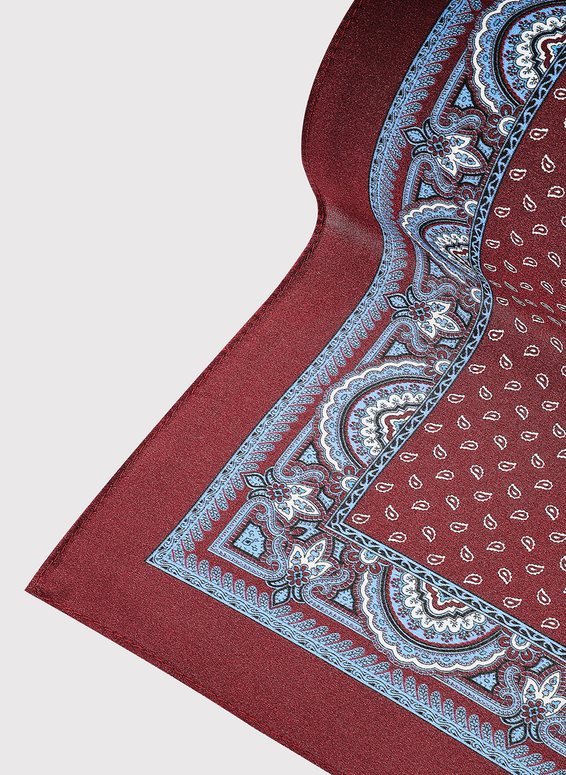 Bordowa poszetka w paisley