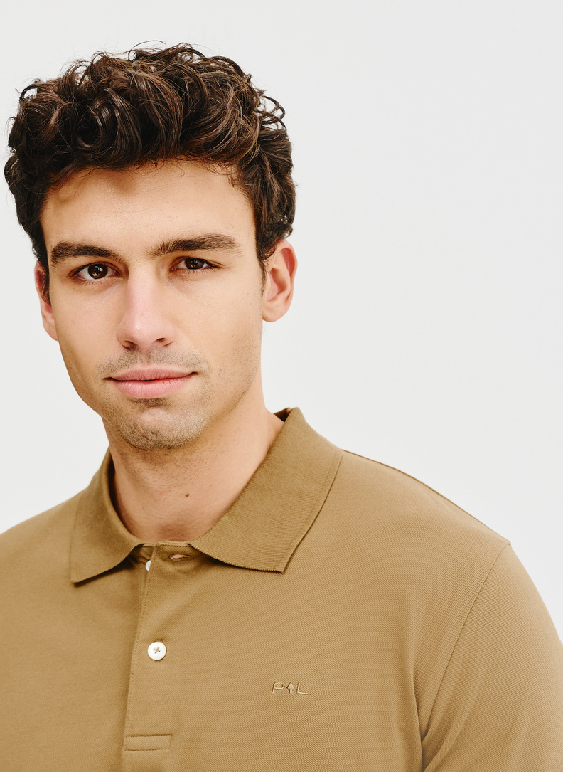 Oliwkowe polo longsleeve