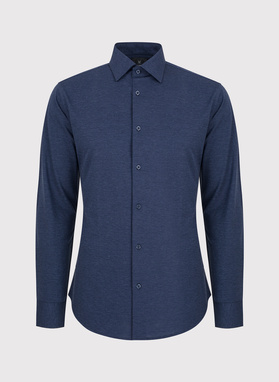 Ciemna niebieska bawełniana koszula męska