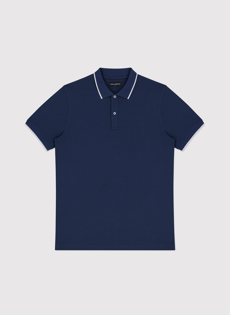Granatowy t-shirt polo