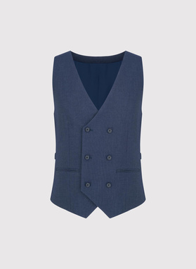 Granatowa dwurzędowa kamizelka męska