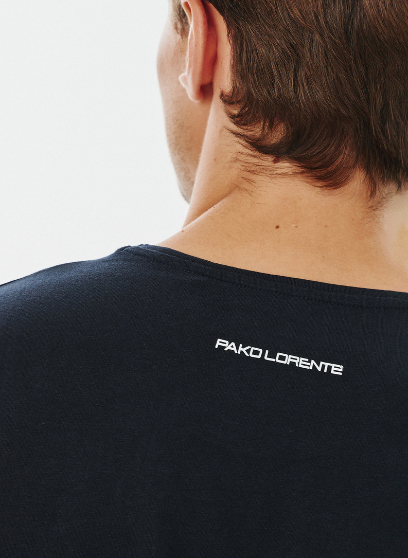 Granatowy gładki T-shirt Basic