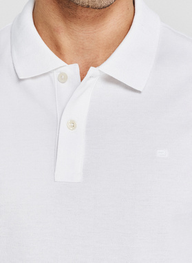 Białe męskie polo z bawełny