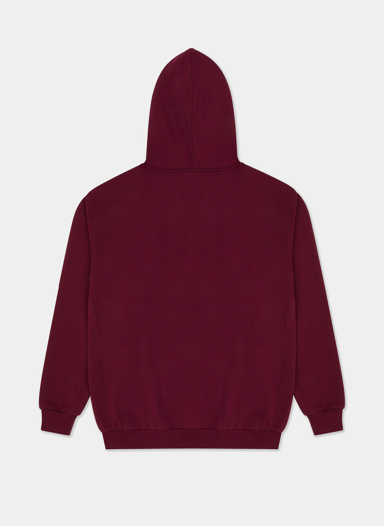 Bluza rozpinana z kapturem bordowa C21WF-2R-003-D