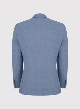 Niebieski garnitur męski w kratkę