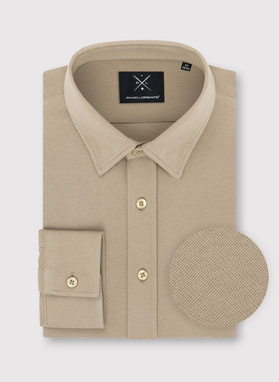 Beżowa bawełniana koszula męska
