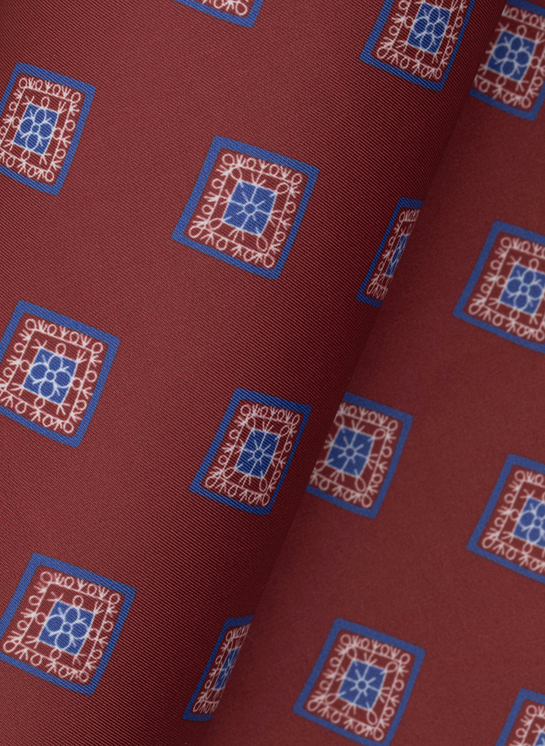 Bordowa poszetka męska w romby